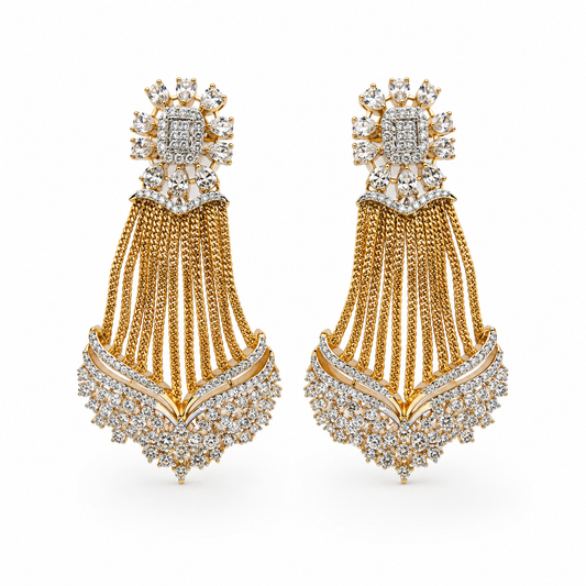 Modern Gold Plated Disc Bar Party Statement Earrings