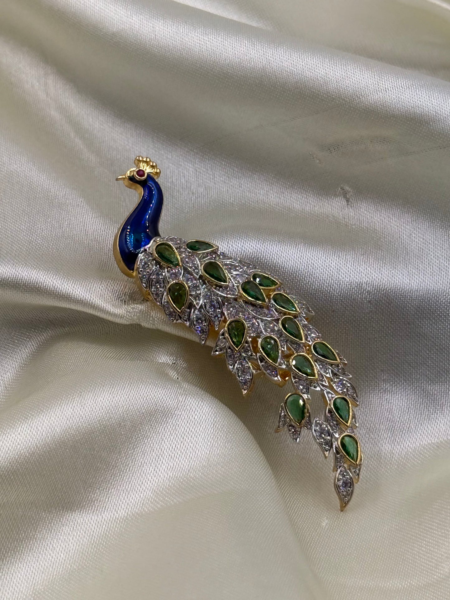Majestic Peacock Statement Brooch for Men