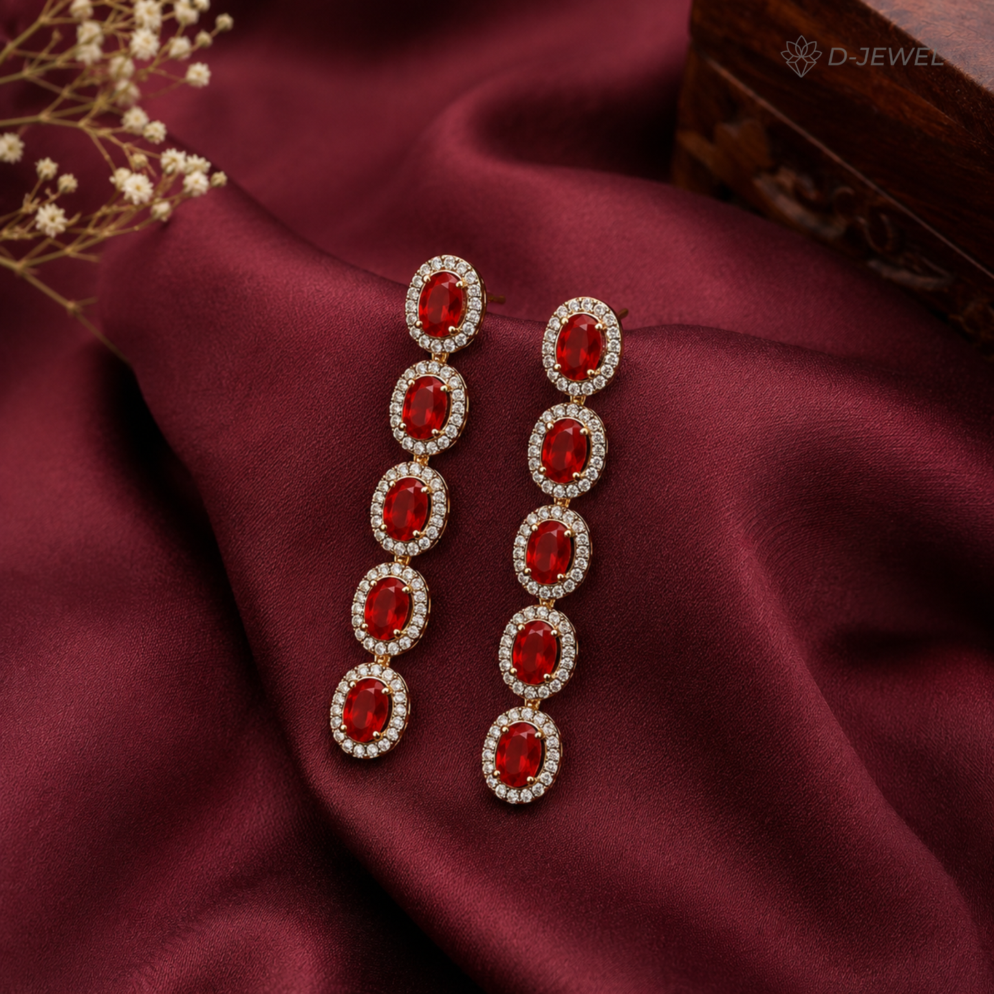 Red Cocktail Drop Earrings