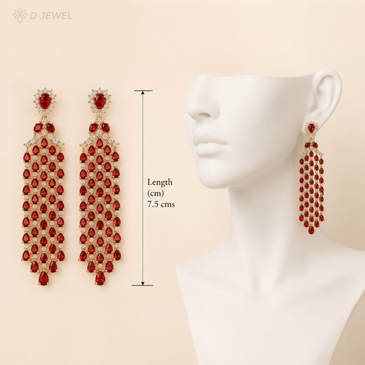 Ruby Cascade Statement Earrings