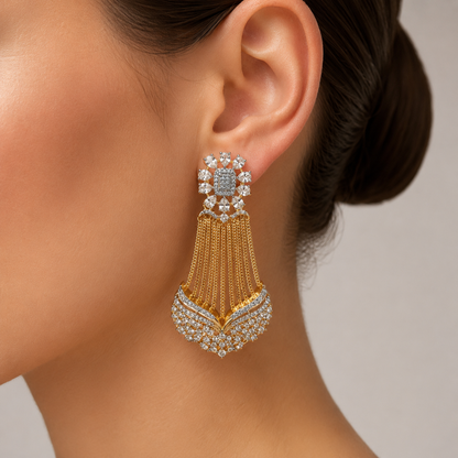 Modern Gold Plated Disc Bar Party Statement Earrings