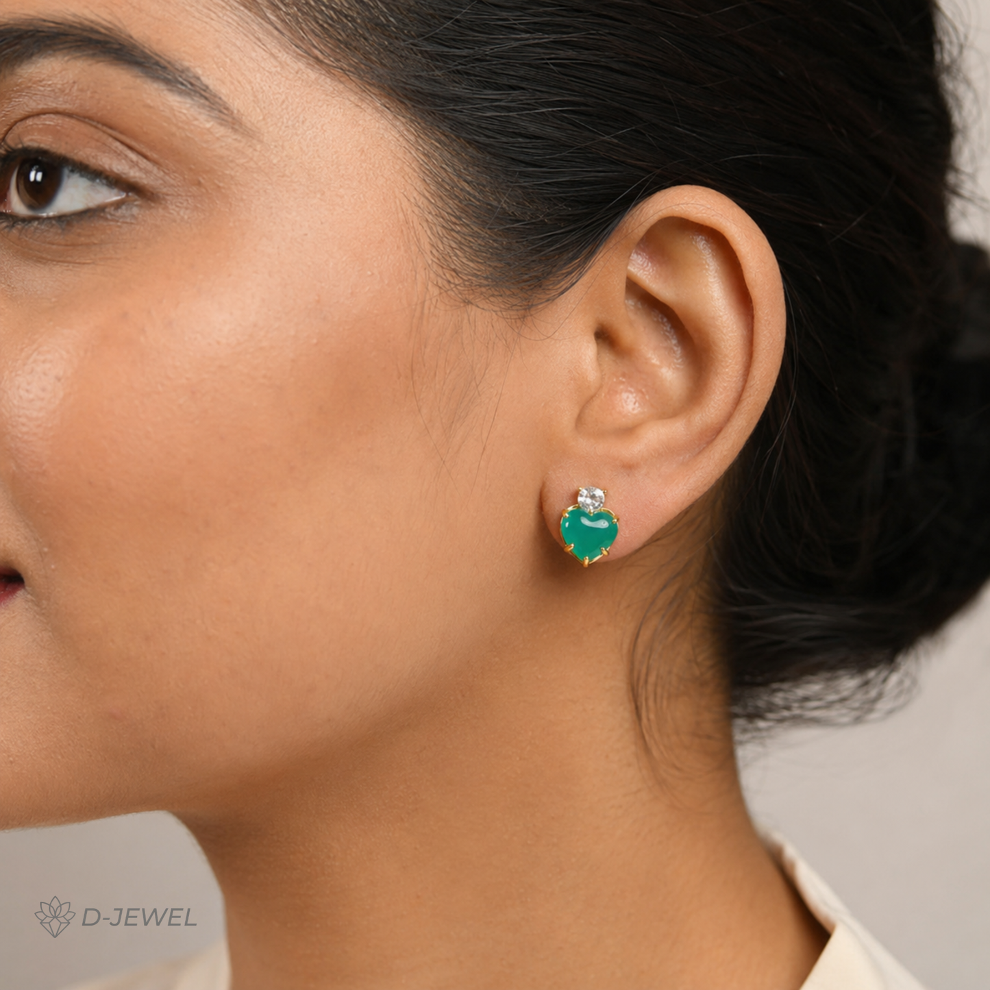 Everyday Green Emerald Heart Earrings