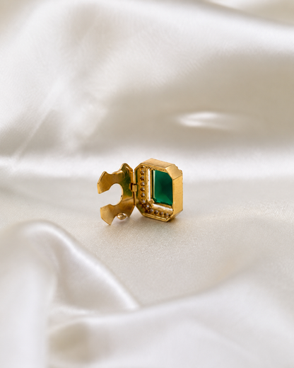 22K Gold Plated Gemstone Shirt Button Covers for Men