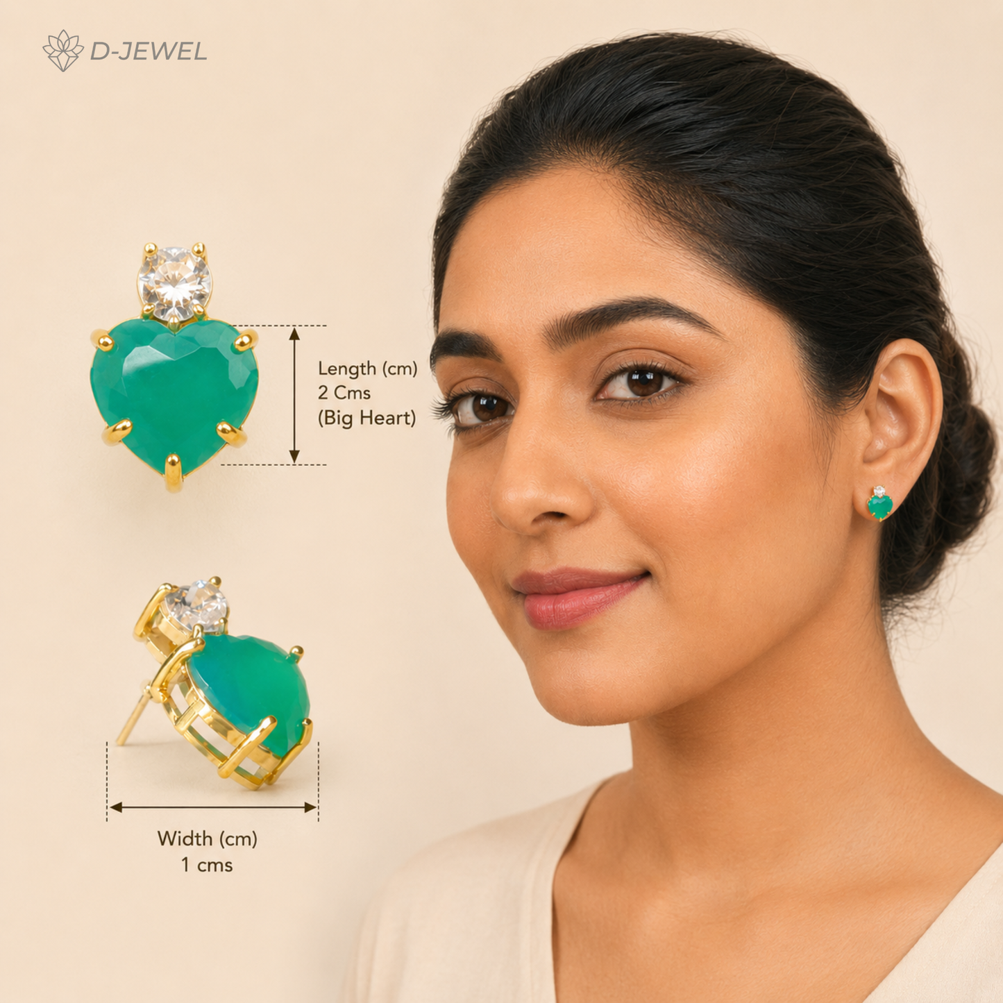 Everyday Green Emerald Heart Earrings