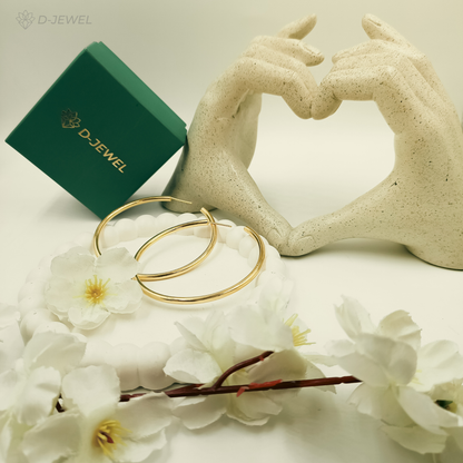 Chic Large Polished Round Hoop Earrings in Gold & Silver