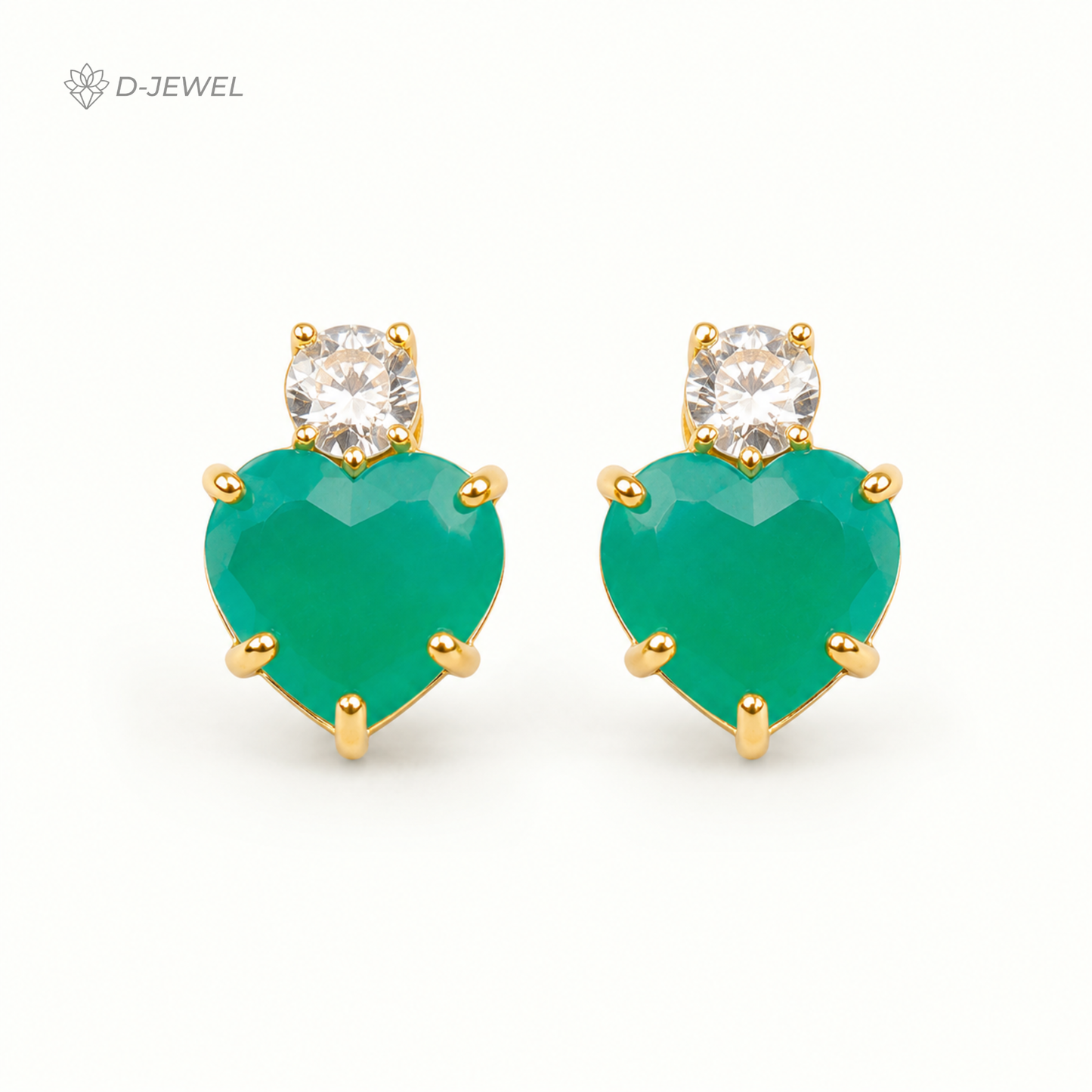 Everyday Green Emerald Heart Earrings