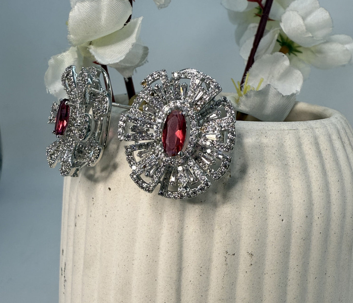 Dark Pink Cocktail Studs