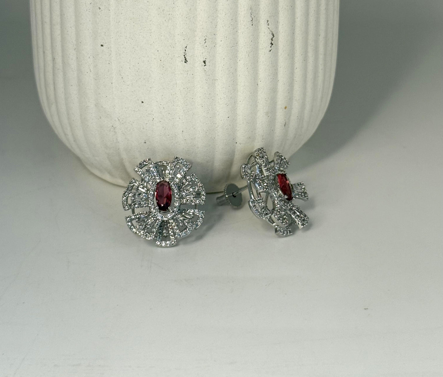 Dark Pink Cocktail Studs