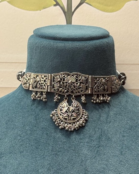 Chitai Chandbali Oxidised Choker Necklace Set