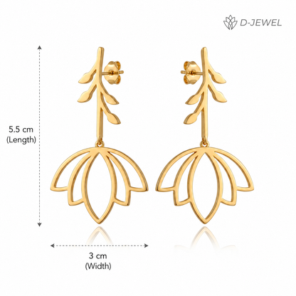 Lotus Bloom Dangle Earrings