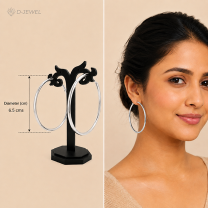 Chic Large Polished Round Hoop Earrings in Gold & Silver