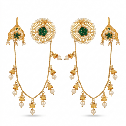 Traditional Pearl Chain Earrings with Taana