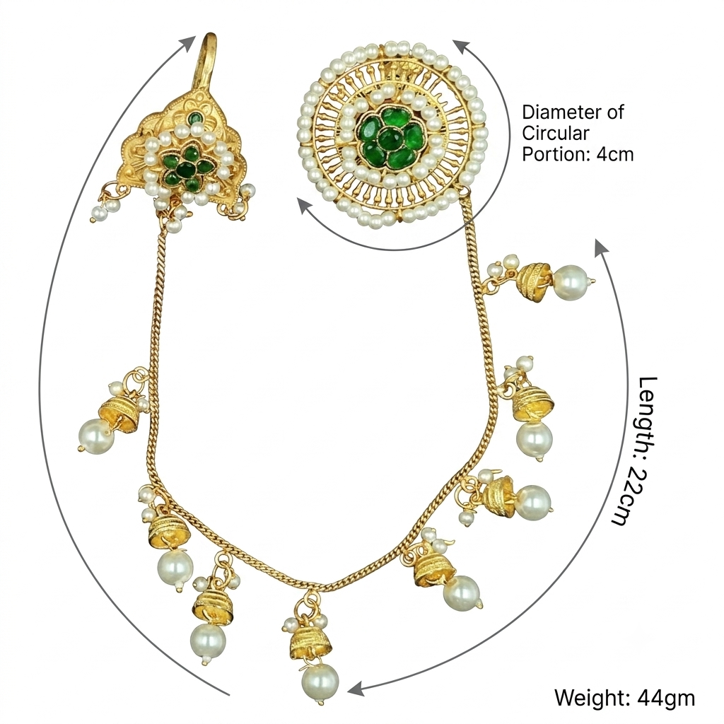 Traditional Pearl Chain Earrings with Taana