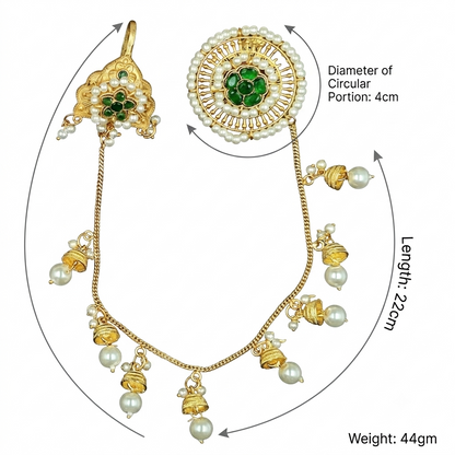 Traditional Pearl Chain Earrings with Taana