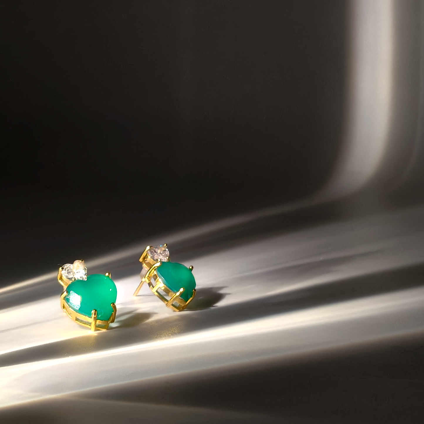 Everyday Green Emerald Heart Earrings