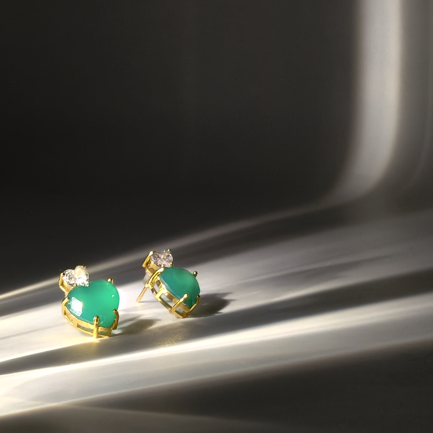 Everyday Green Emerald Heart Earrings