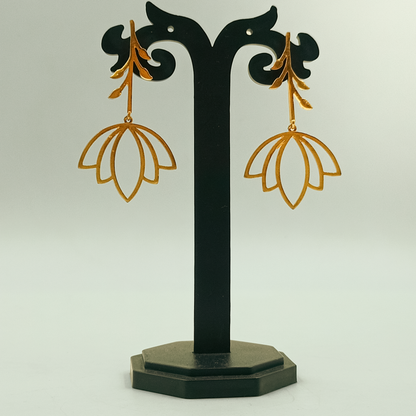 Lotus Bloom Dangle Earrings