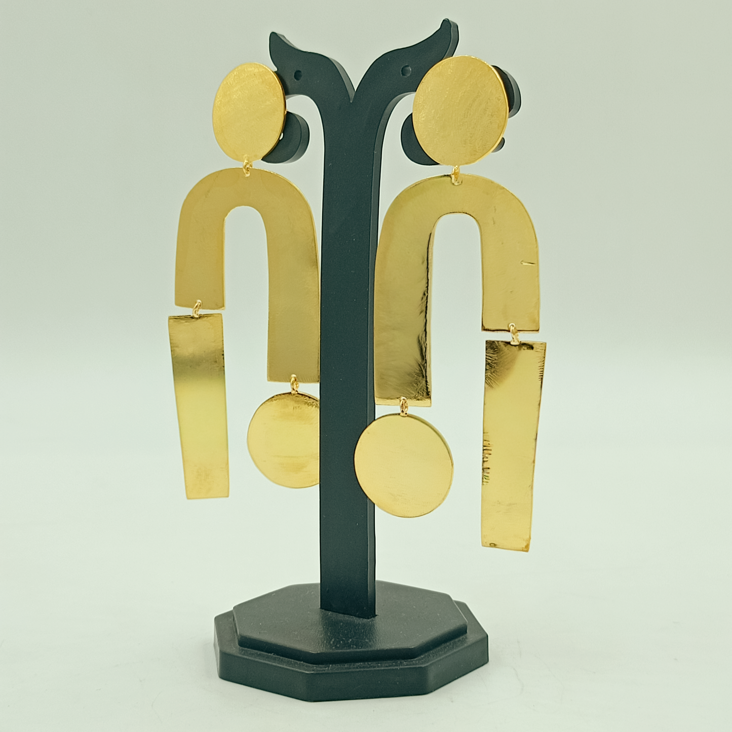 22KT Gold-Plated Abstract Arch Statement Earrings