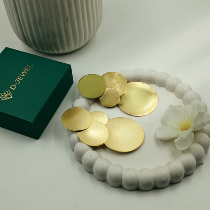 22KT Gold-Plated Layered Disc Statement Earrings