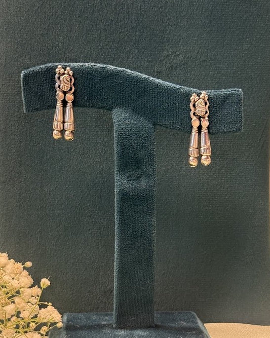 Oxidised Paisley Fringe Choker Necklace Set