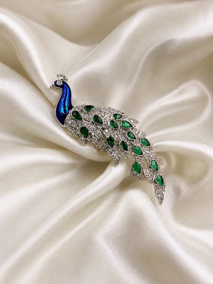 Majestic Peacock Statement Brooch for Men
