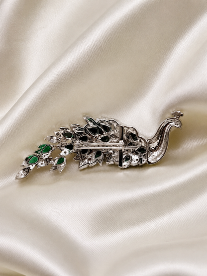 Majestic Peacock Statement Brooch for Men