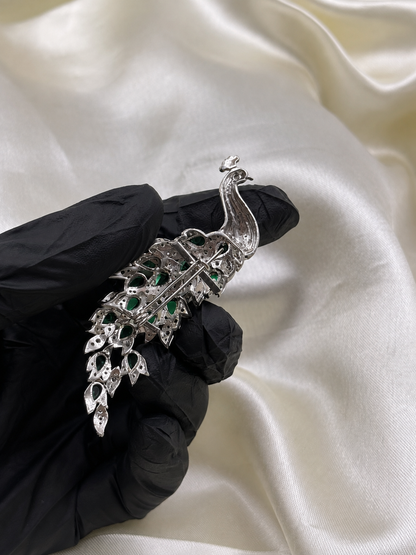 Majestic Peacock Statement Brooch for Men