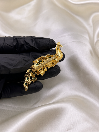 Majestic Peacock Statement Brooch for Men