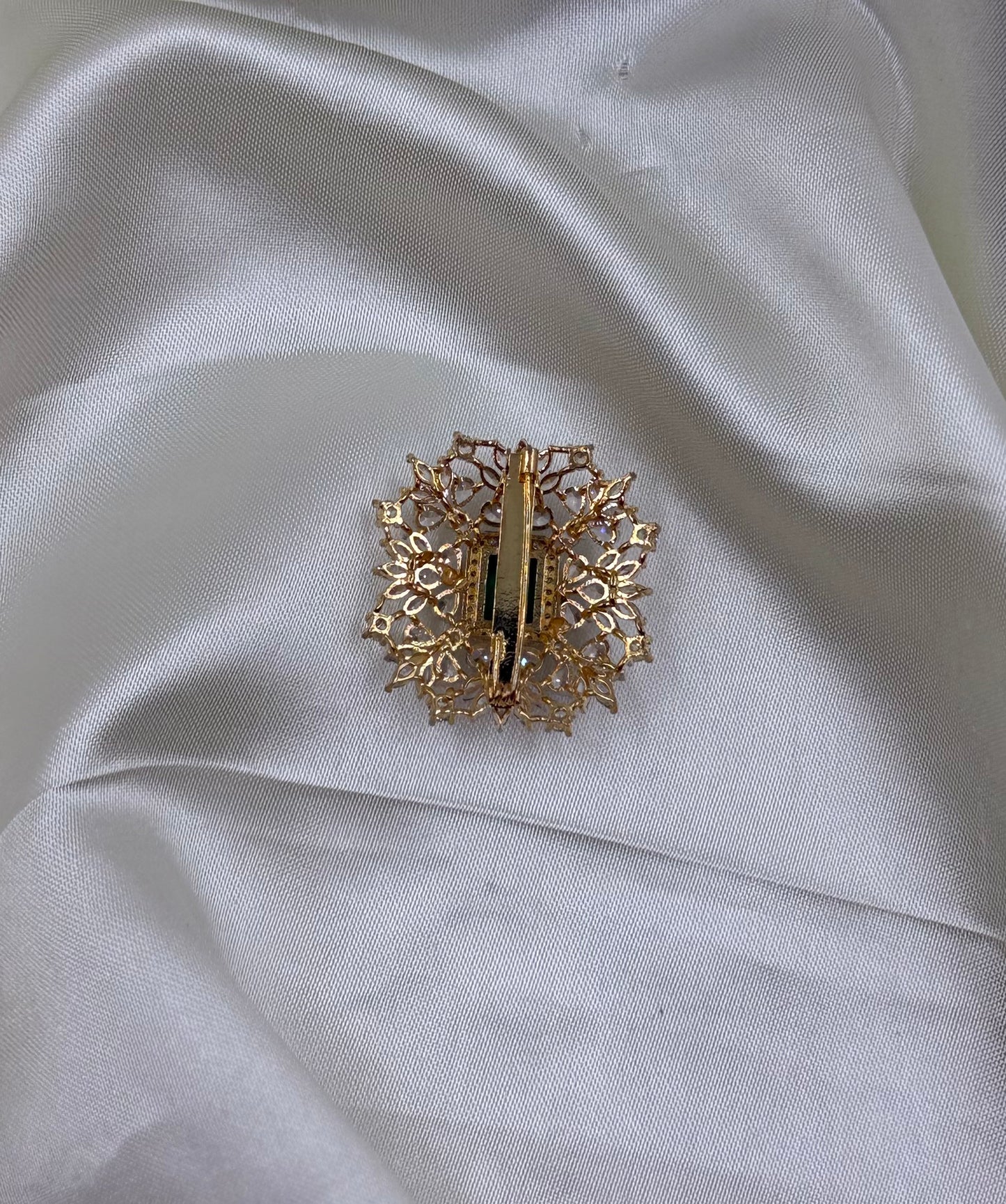 22KT Gold-Plated Floral Cluster Brooch for Men