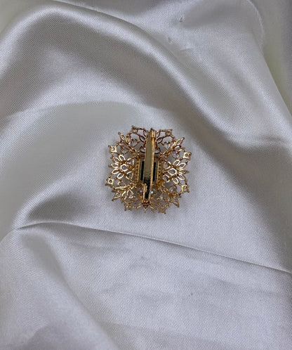 22KT Gold-Plated Floral Cluster Brooch for Men