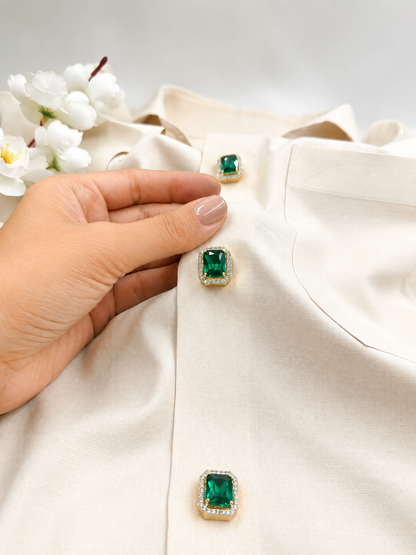 Rectangular Halo Detachable Shirt Button Covers