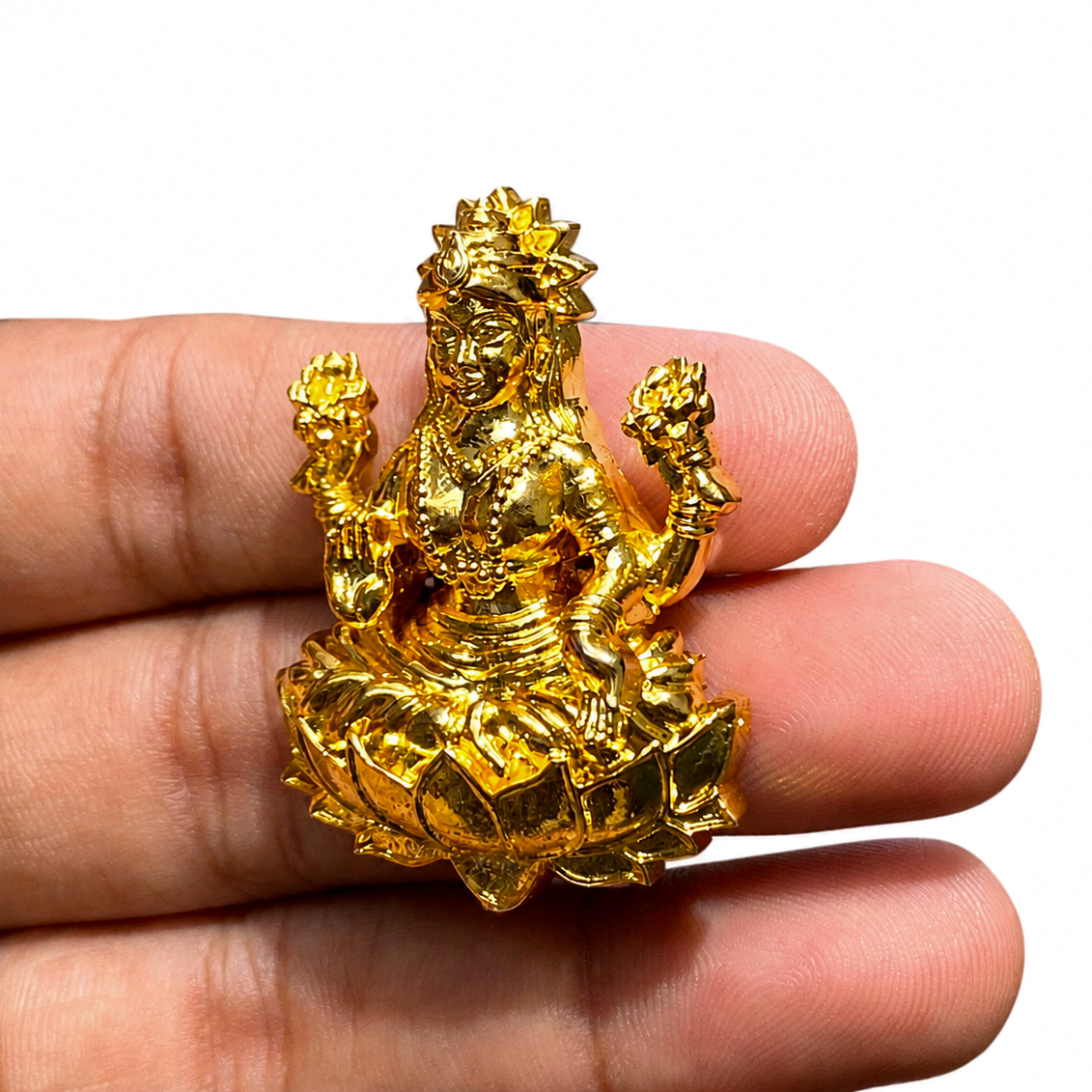 22KT Gold-Plated Lakshmi Temple Statement Ring