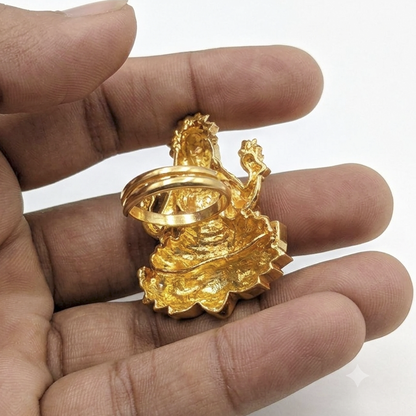 Lakshmi Ji Inspired Gold Temple Cocktail Ring