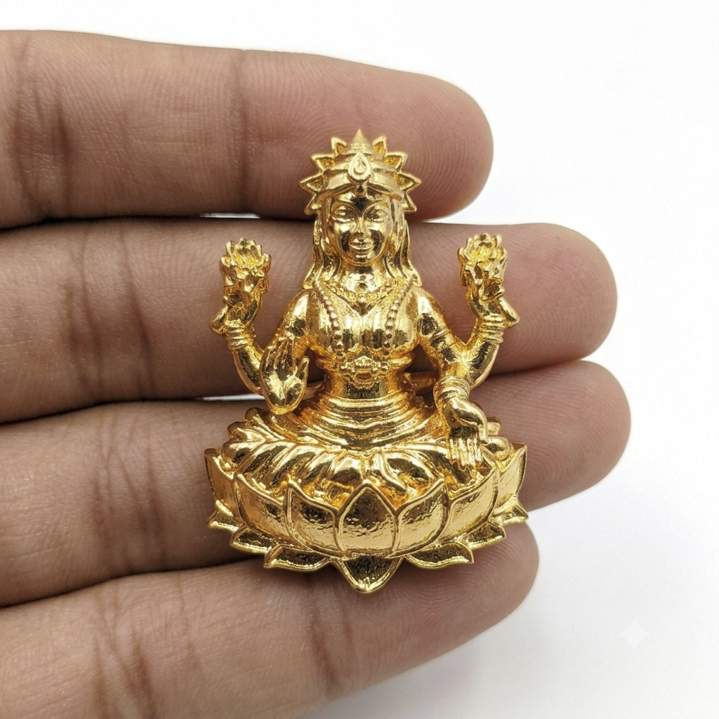 Lakshmi Ji Inspired Gold Temple Cocktail Ring
