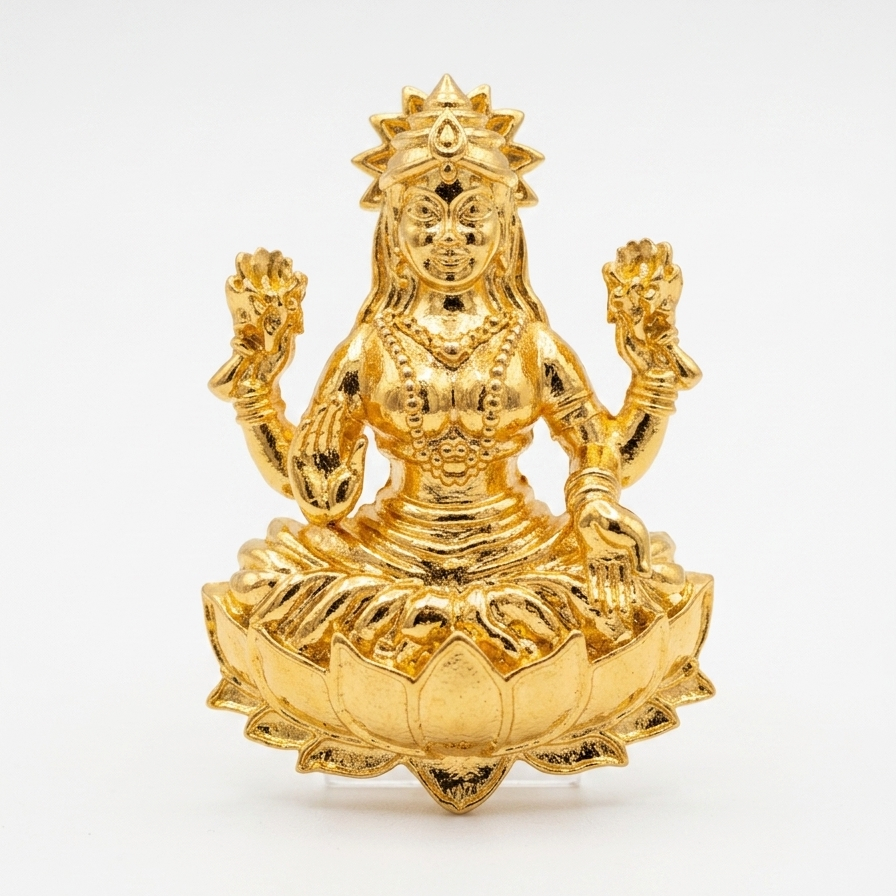Lakshmi Ji Inspired Gold Temple Cocktail Ring
