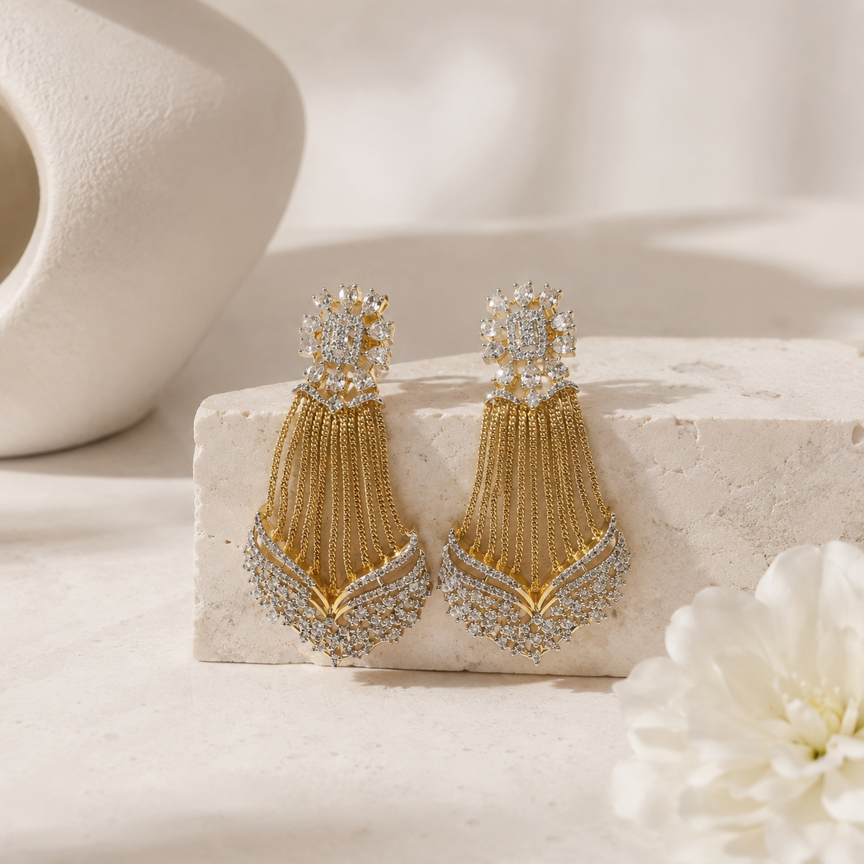 Modern Gold Plated Disc Bar Party Statement Earrings