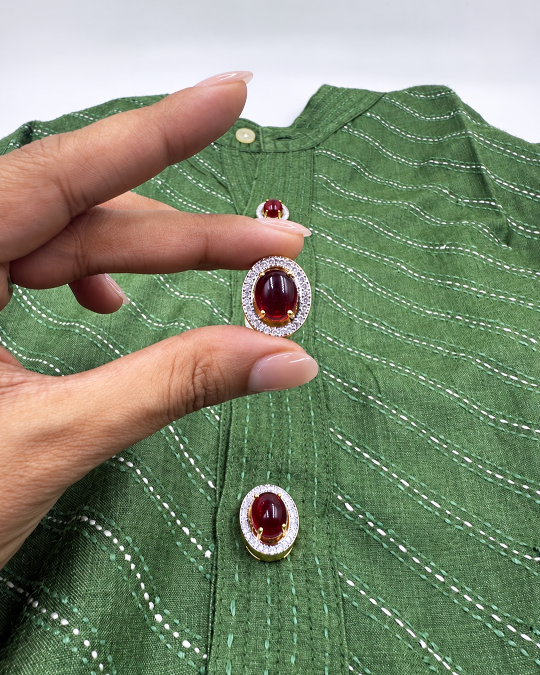 Oval Halo Detachable Shirt Buttons Covers