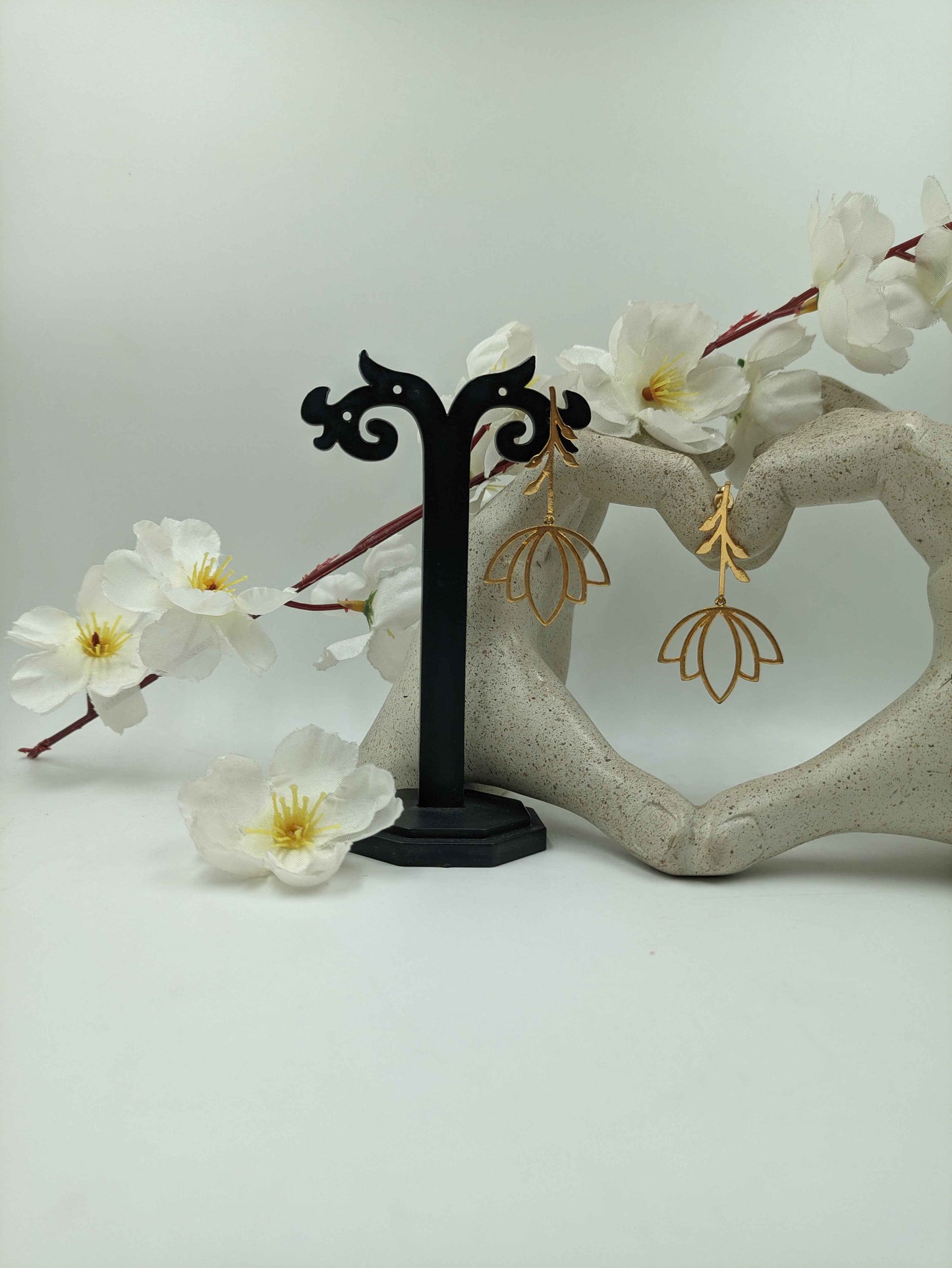 Lotus Bloom Dangle Earrings