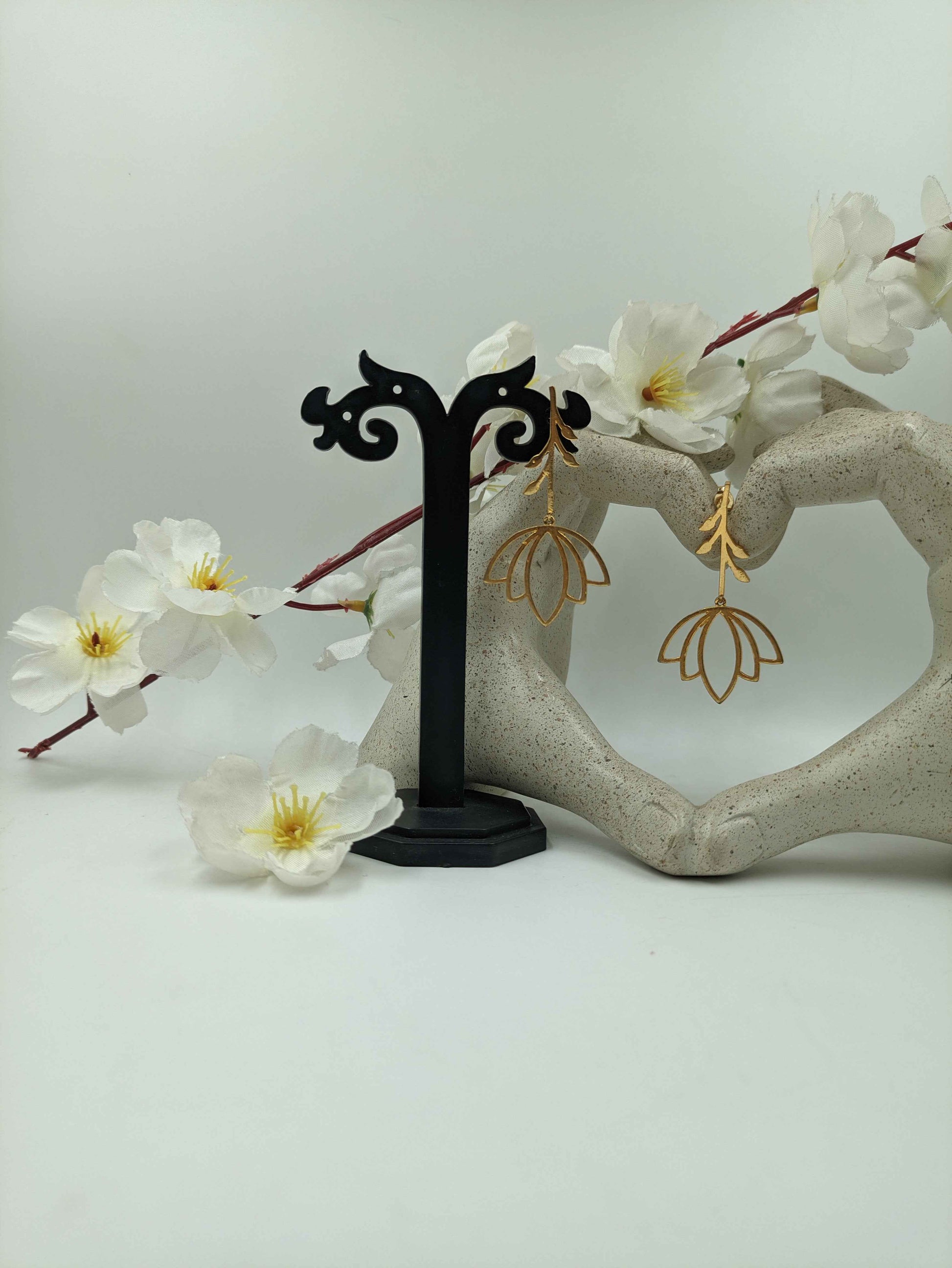 Lotus Bloom Dangle Earrings
