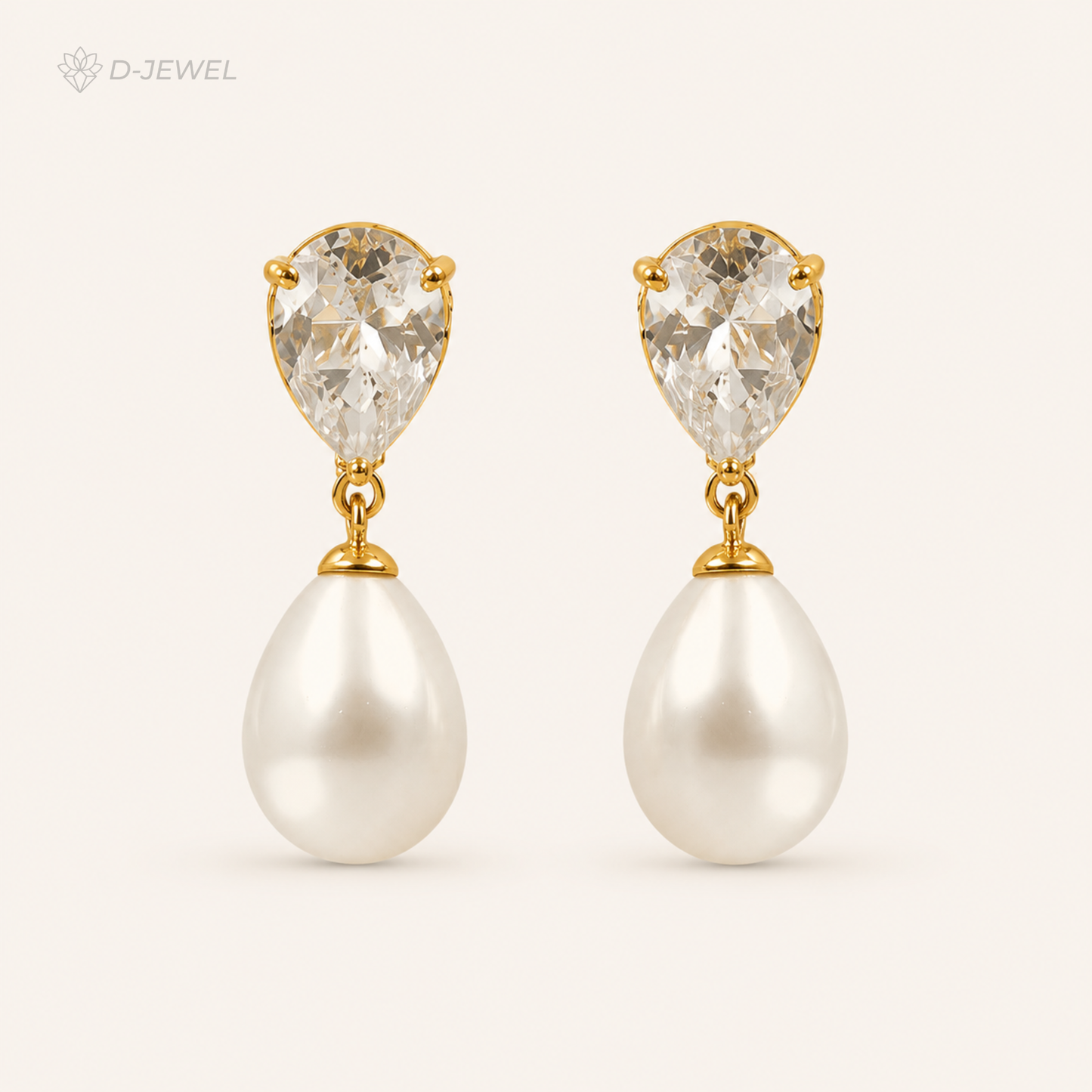 Pearl Drop Solitaire Earrings