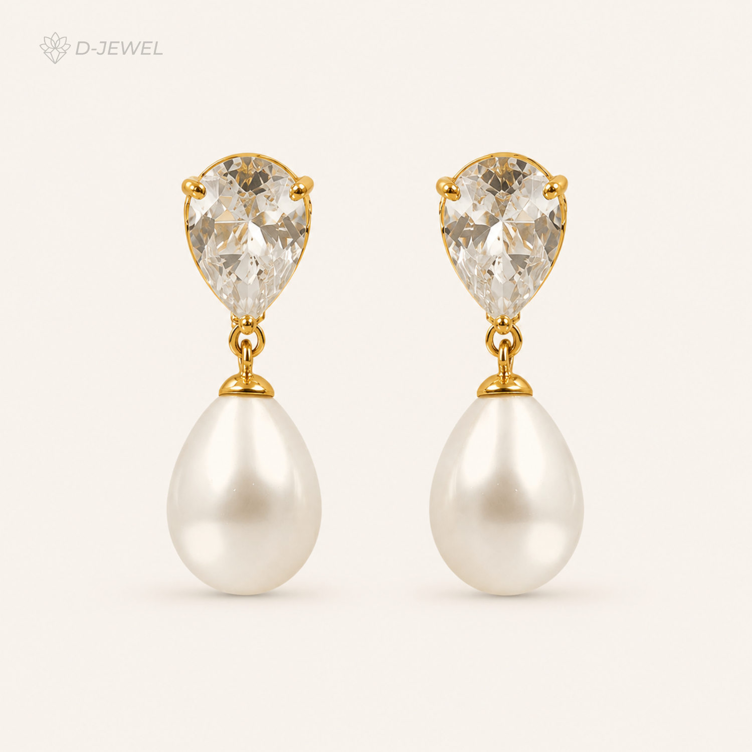 Pearl Drop Solitaire Earrings