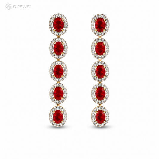 Red Cocktail Drop Earrings