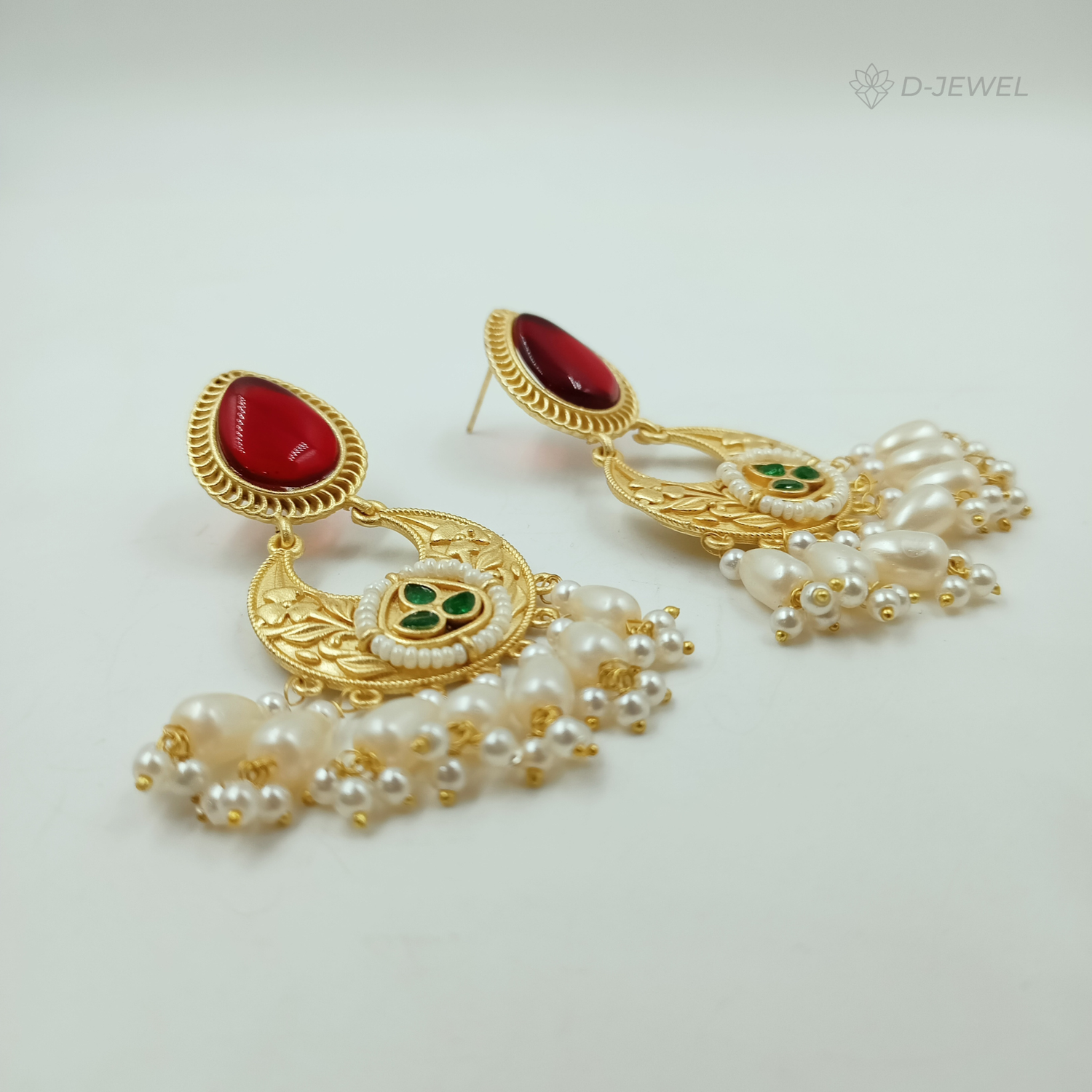 Royal Pearl Tassel Chandbali Earrings For Festive Brides
