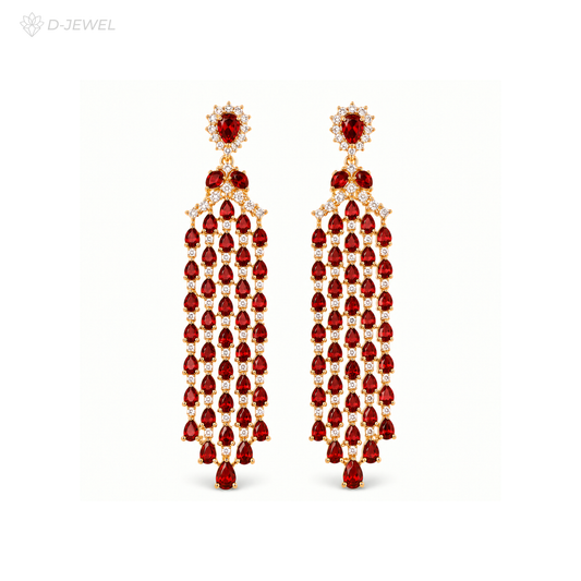 Ruby Cascade Statement Earrings