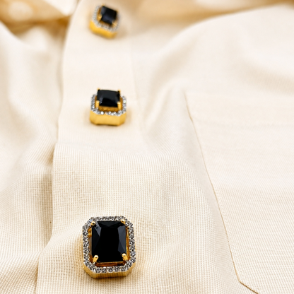Rectangular Halo Detachable Shirt Button Covers